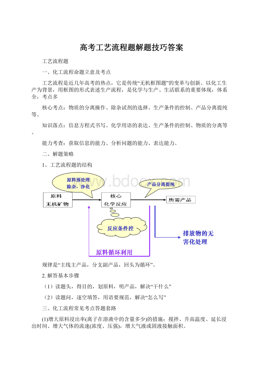 高考工艺流程题解题技巧答案Word文档格式.docx