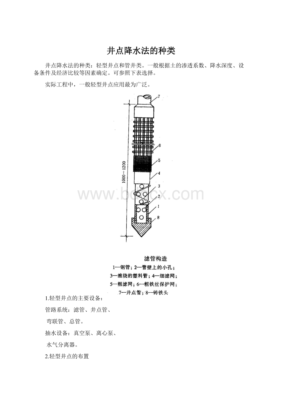 井点降水法的种类.docx