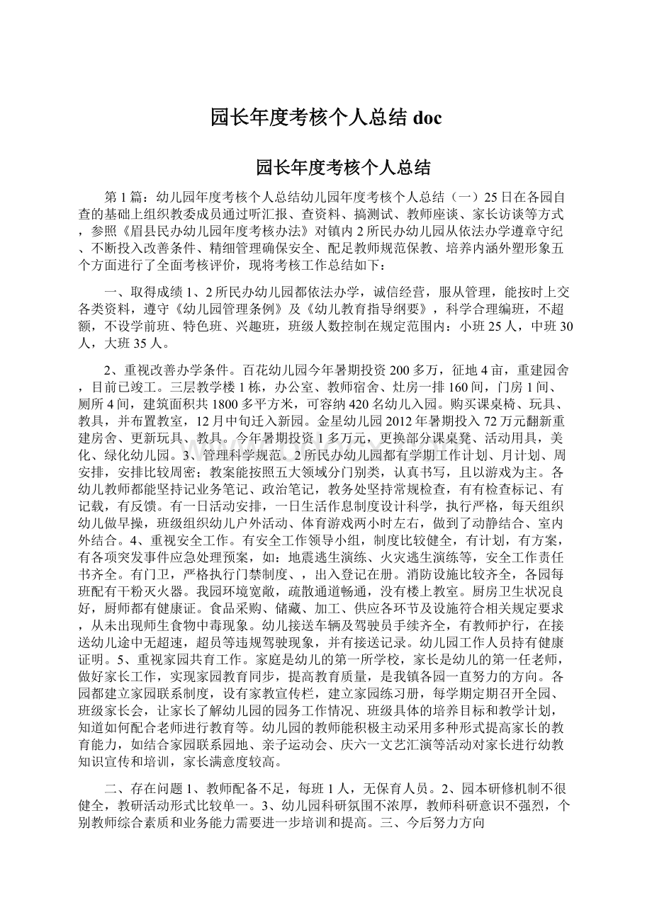 园长年度考核个人总结doc.docx