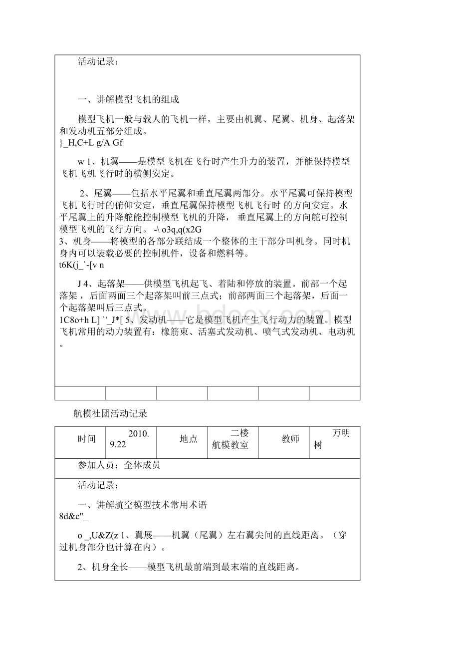 航模社团活动记录表文档格式.docx_第2页