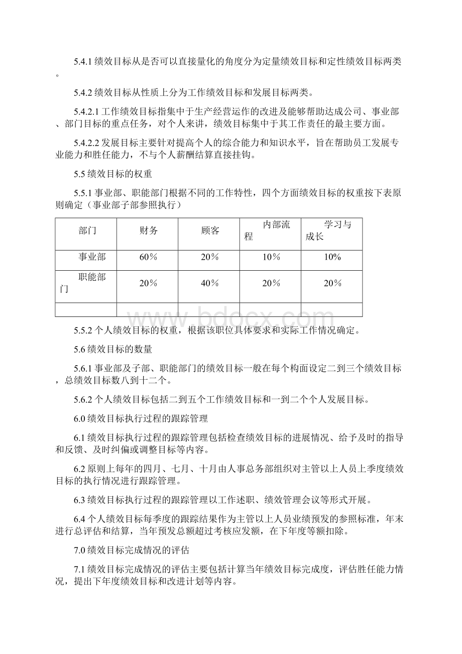 主管以上人员绩效考核实施细则CG116Word文档格式.docx_第2页