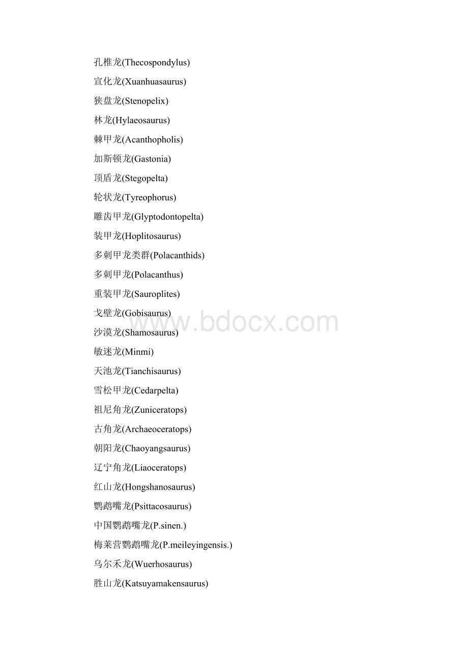 恐龙中英文对照名称大全Word格式.docx_第2页