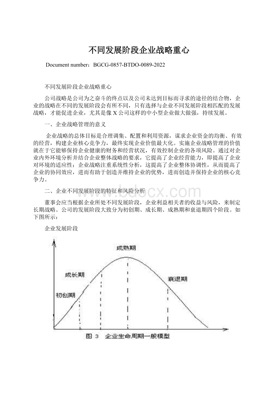 不同发展阶段企业战略重心.docx