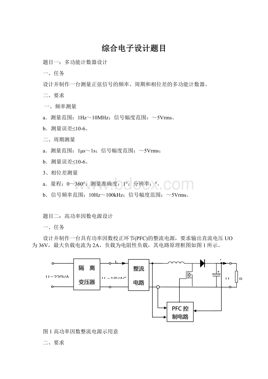 综合电子设计题目.docx_第1页