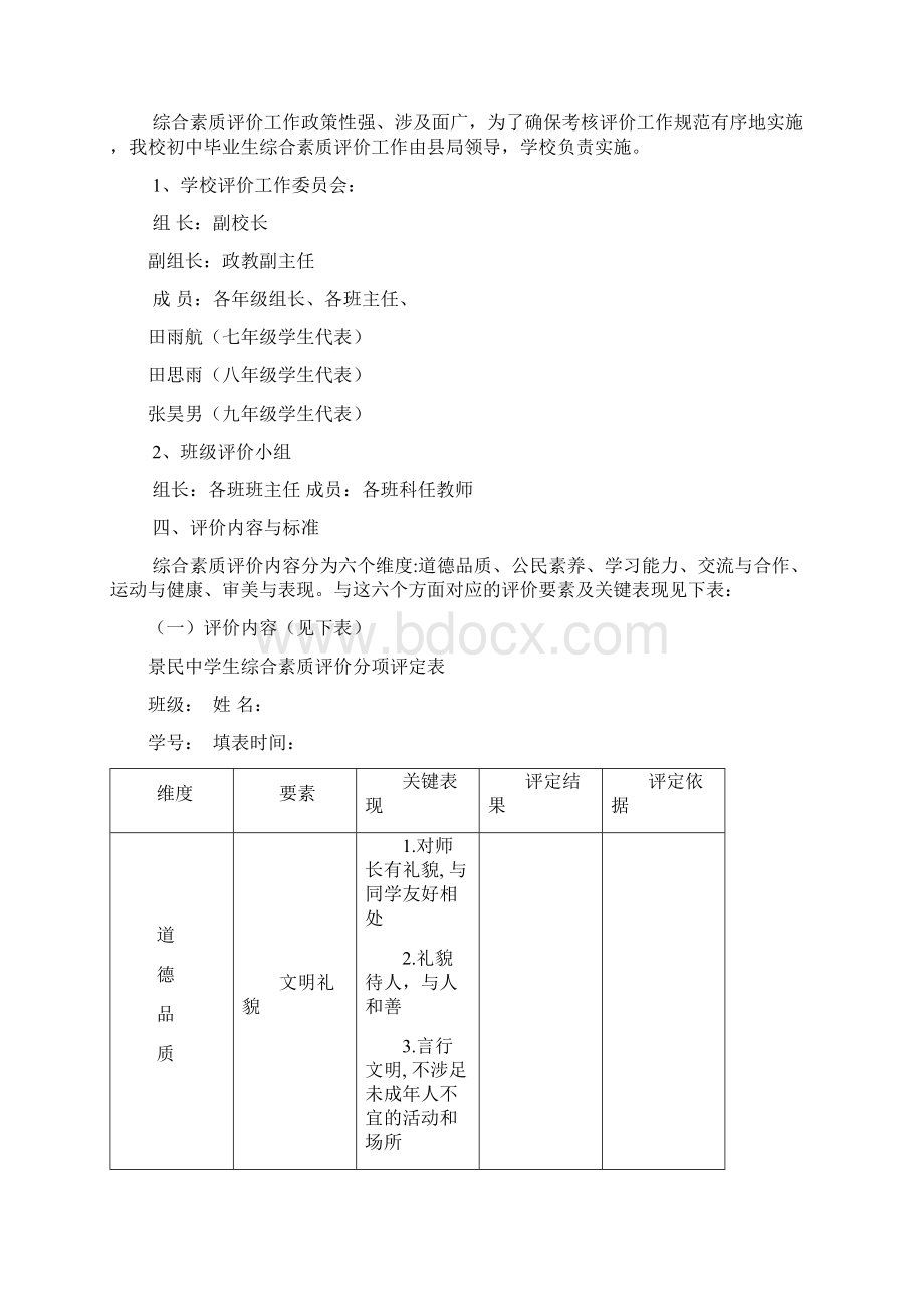 学生综合素质评价实施方案及细则.docx_第2页