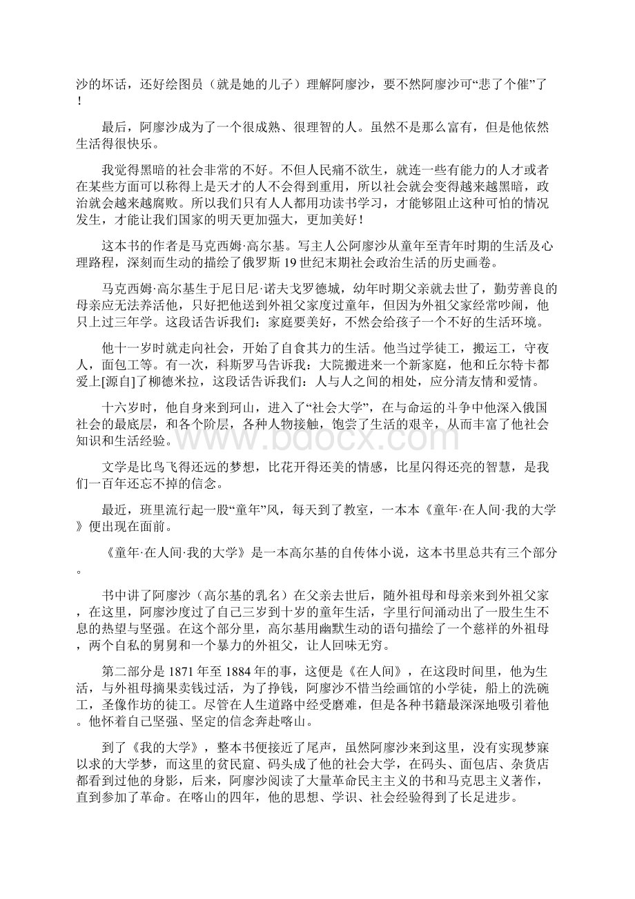 《童年在人间我的大学》读后感Word下载.docx_第2页