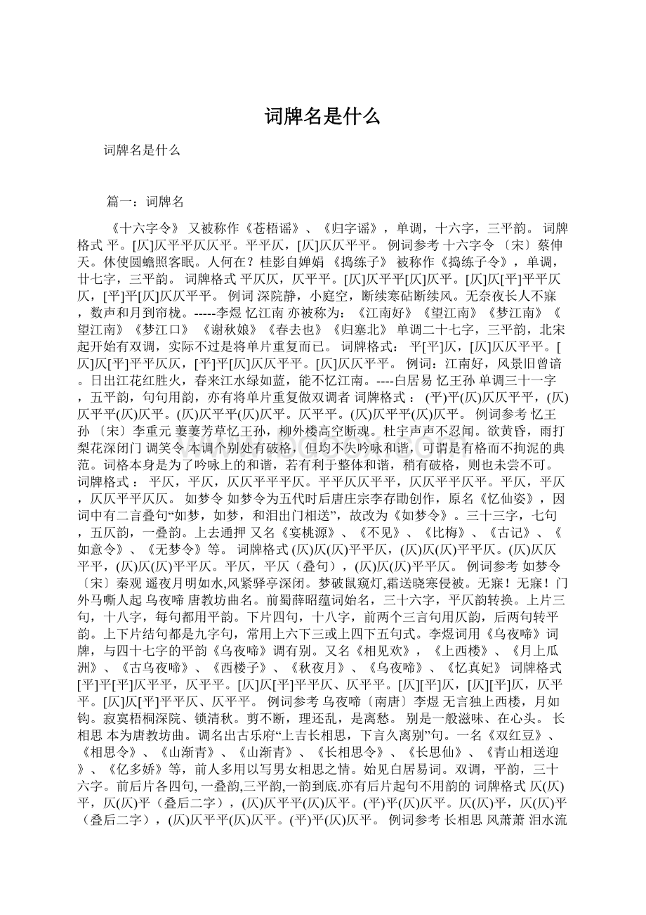 词牌名是什么.docx