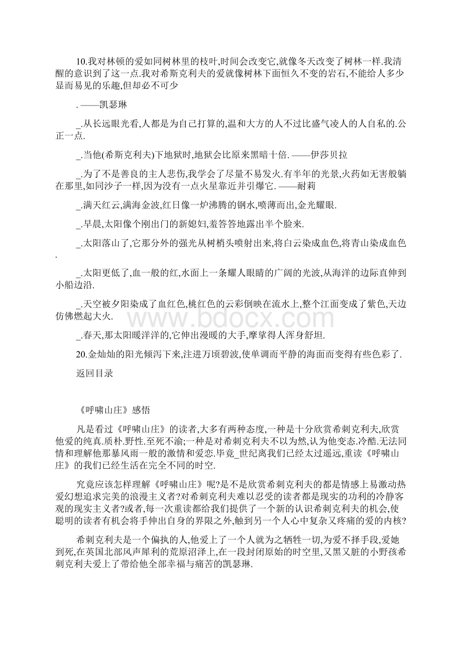 《呼啸山庄》好词好句摘抄及感悟Word格式文档下载.docx_第3页