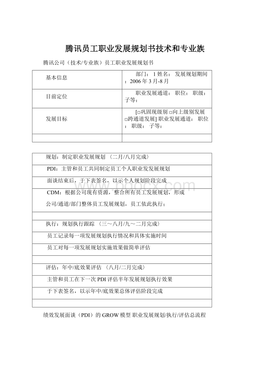 腾讯员工职业发展规划书技术和专业族.docx_第1页