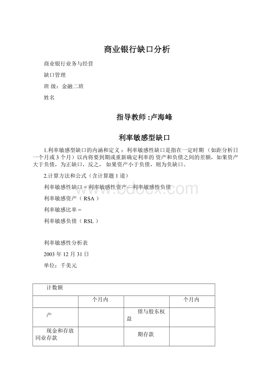 商业银行缺口分析.docx_第1页