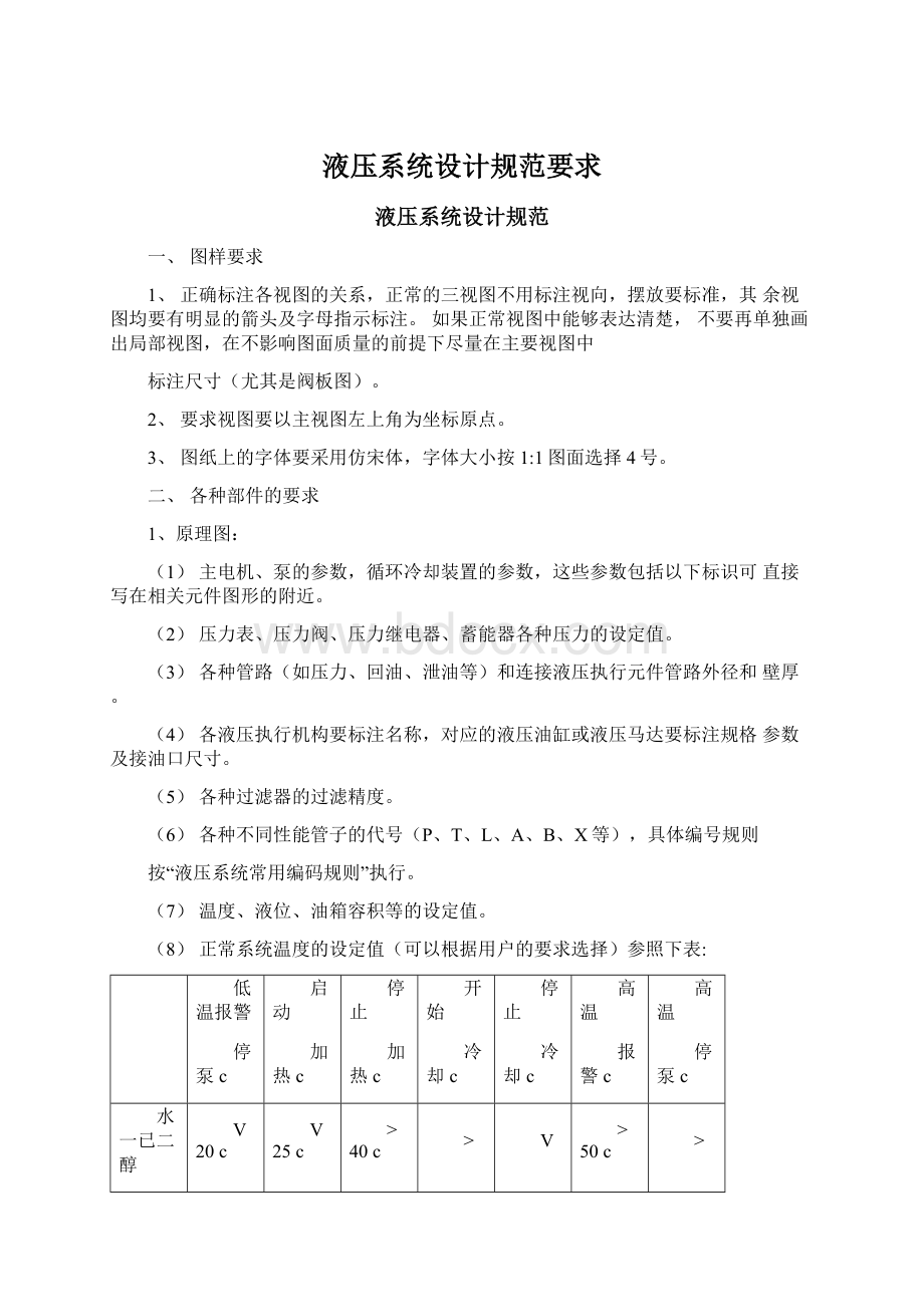 液压系统设计规范要求Word文档下载推荐.docx