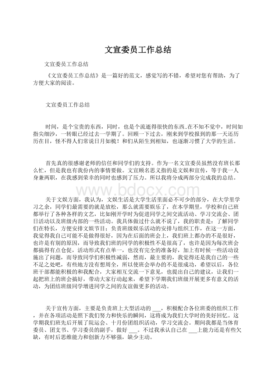 文宣委员工作总结Word格式文档下载.docx_第1页