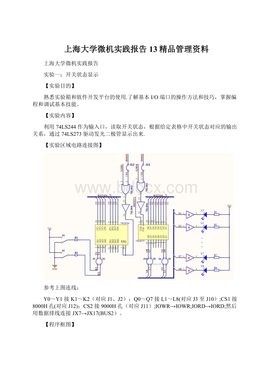 上海大学微机实践报告13精品管理资料.docx_第1页