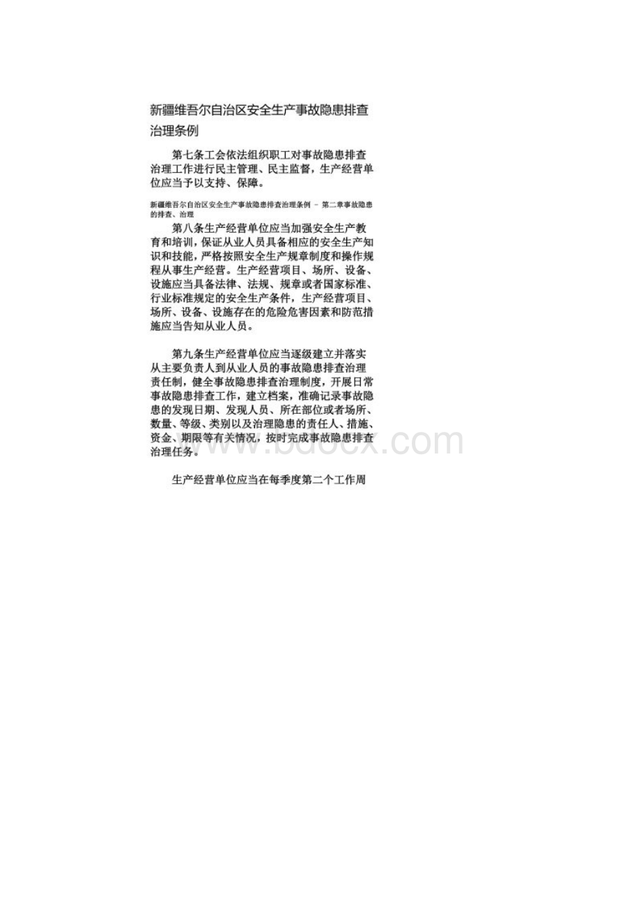 新疆维吾尔自治区安全生产事故隐患排查治理条例.docx_第2页