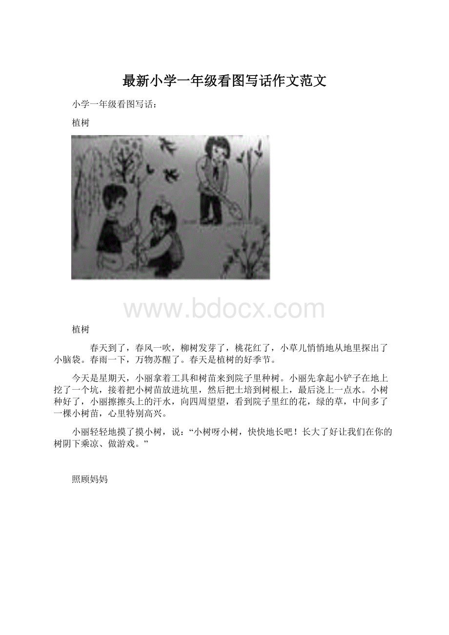 最新小学一年级看图写话作文范文.docx