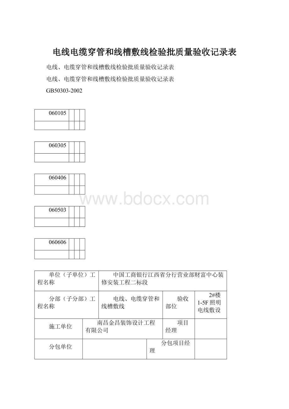 电线电缆穿管和线槽敷线检验批质量验收记录表.docx_第1页