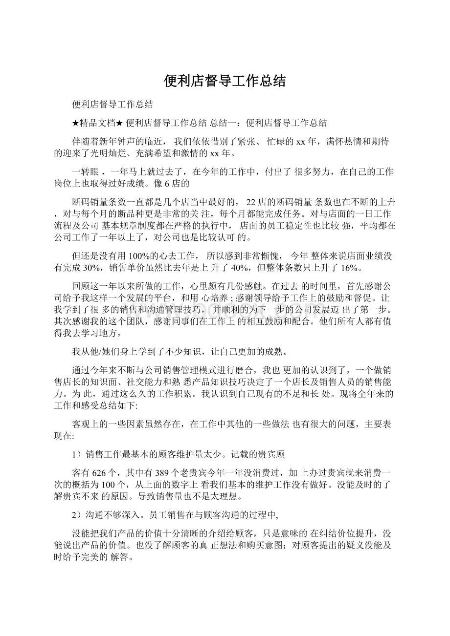 便利店督导工作总结文档格式.docx