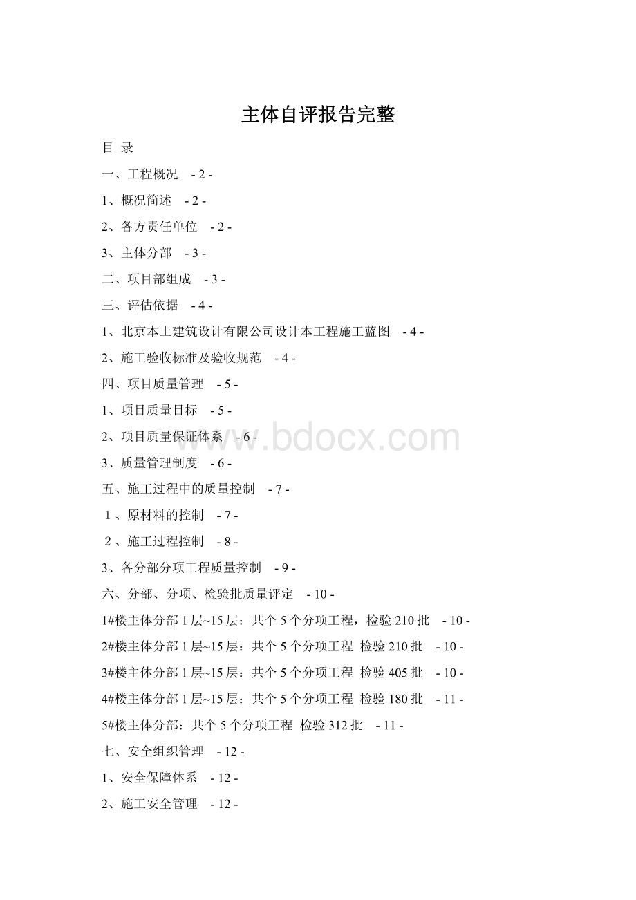 主体自评报告完整Word文件下载.docx