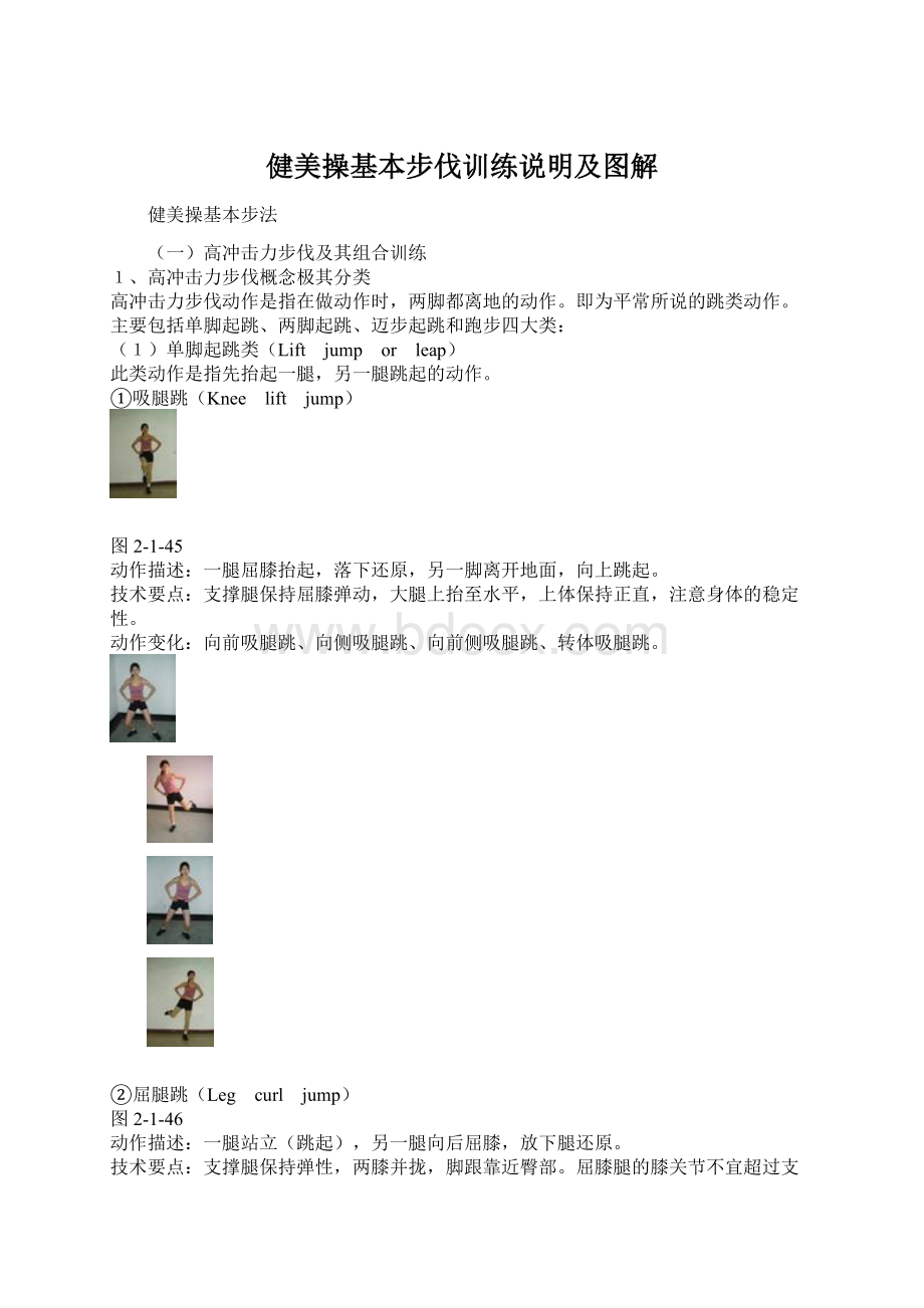 健美操基本步伐训练说明及图解Word格式文档下载.docx_第1页