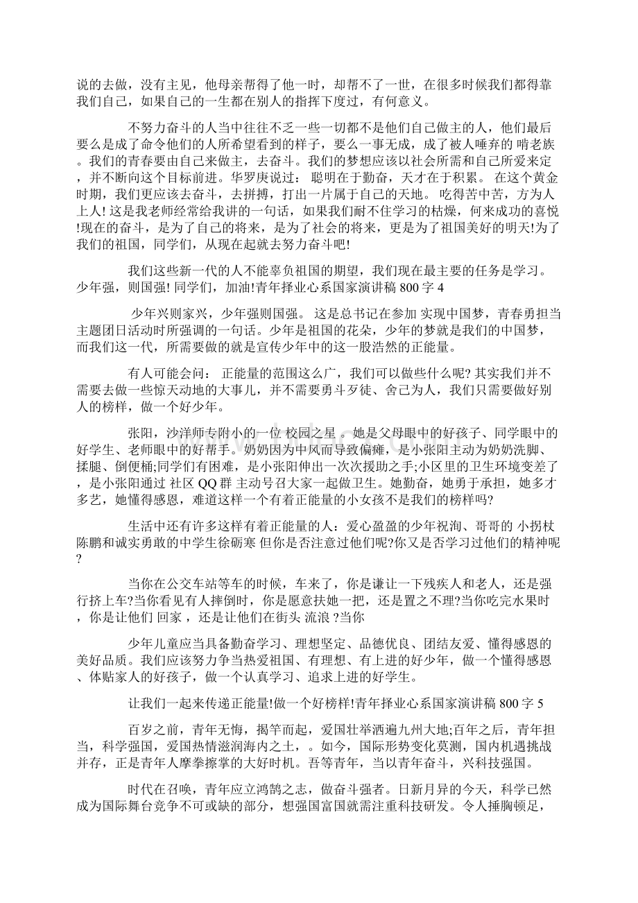 青年择业心系国家演讲稿800字精选六篇Word文档下载推荐.docx_第3页