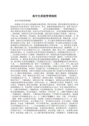 高中生班级管理细则Word格式.docx