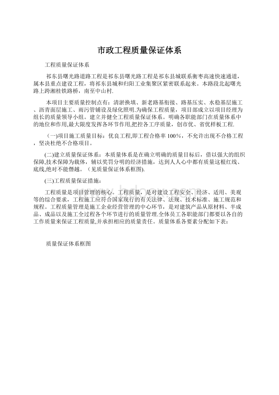 市政工程质量保证体系.docx_第1页