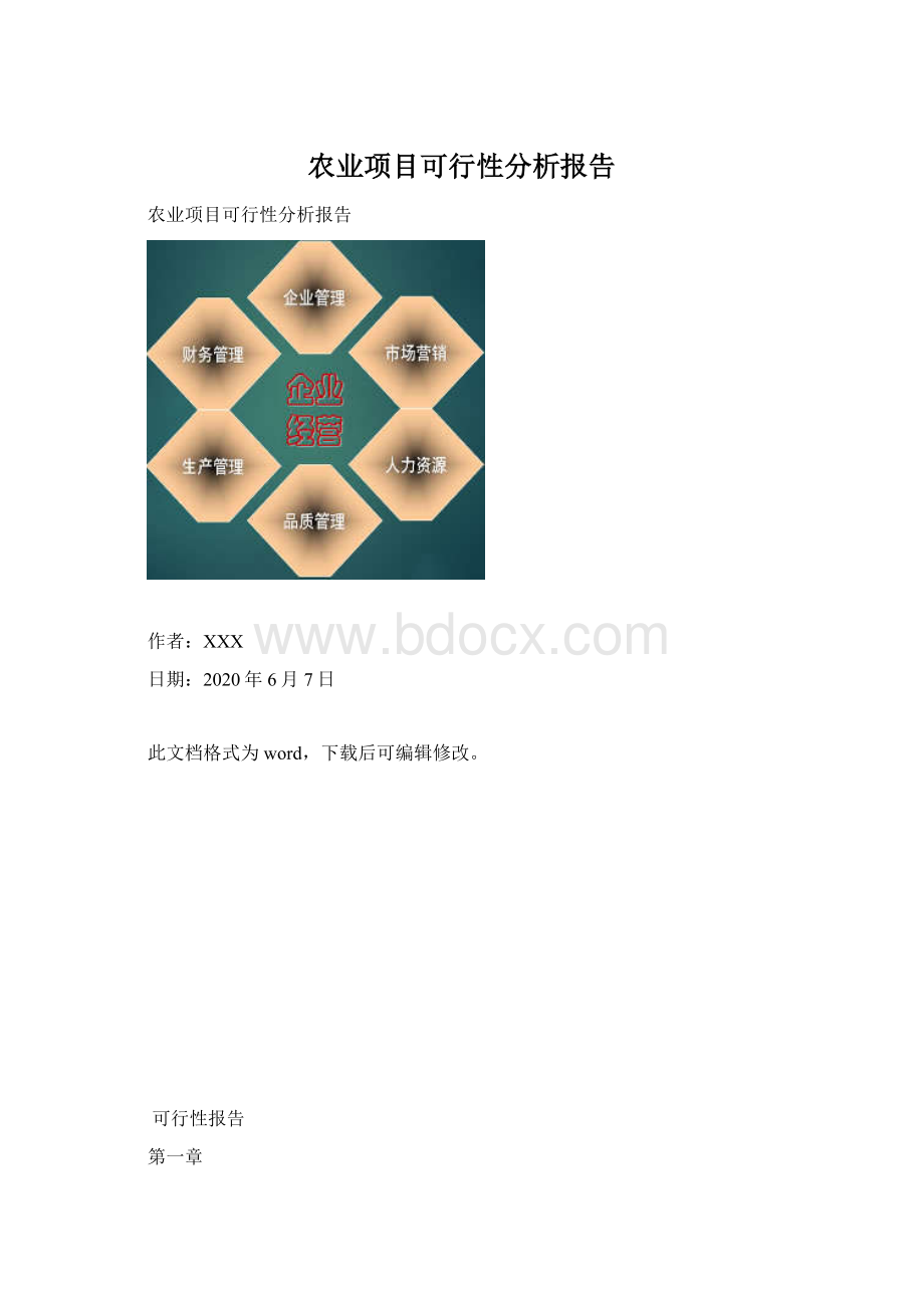 农业项目可行性分析报告.docx_第1页