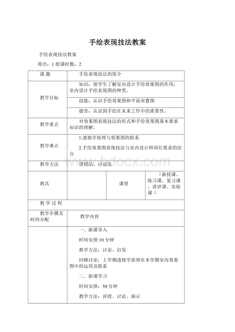 手绘表现技法教案.docx