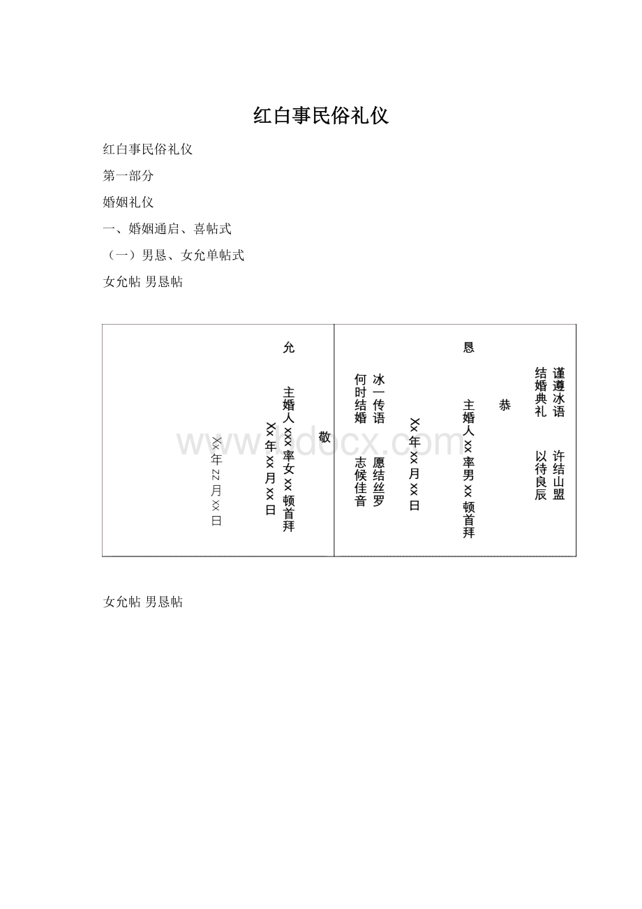 红白事民俗礼仪Word文档格式.docx