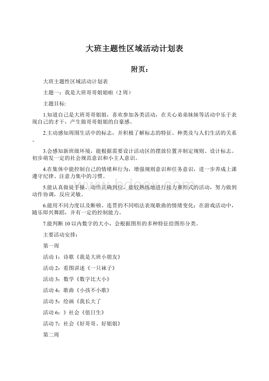 大班主题性区域活动计划表Word文件下载.docx_第1页