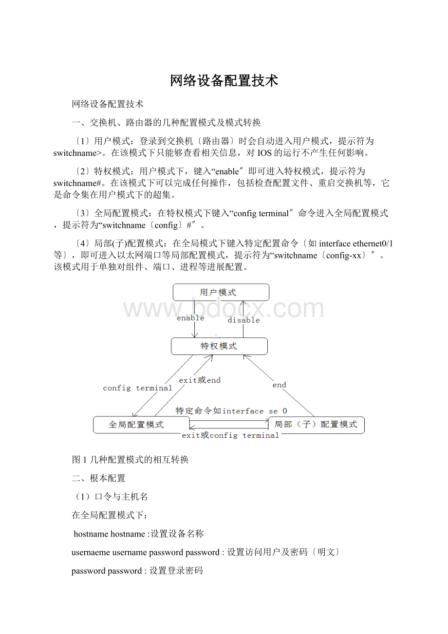 网络设备配置技术Word格式.docx