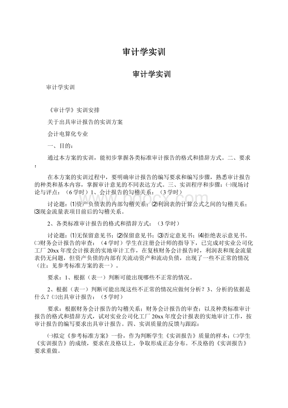 审计学实训.docx_第1页