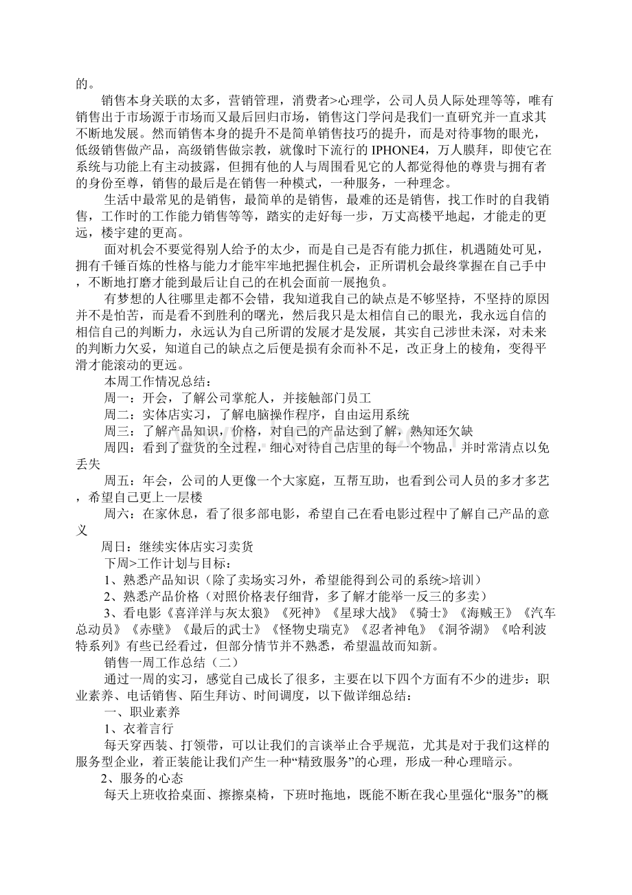 销售工作一周总结Word文档格式.docx_第2页