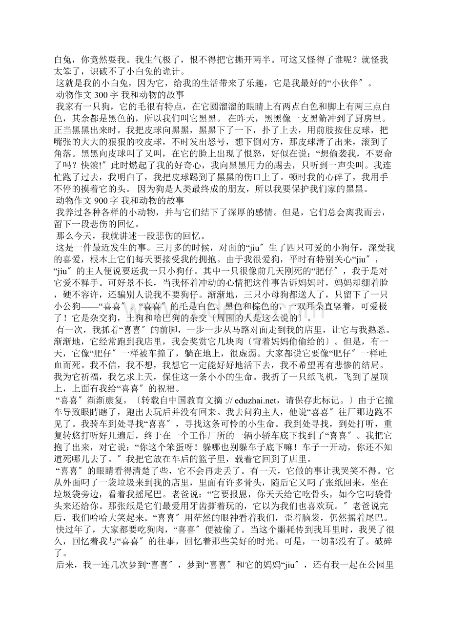 我与动物的故事作文我与动物之间的故事5篇.docx_第3页