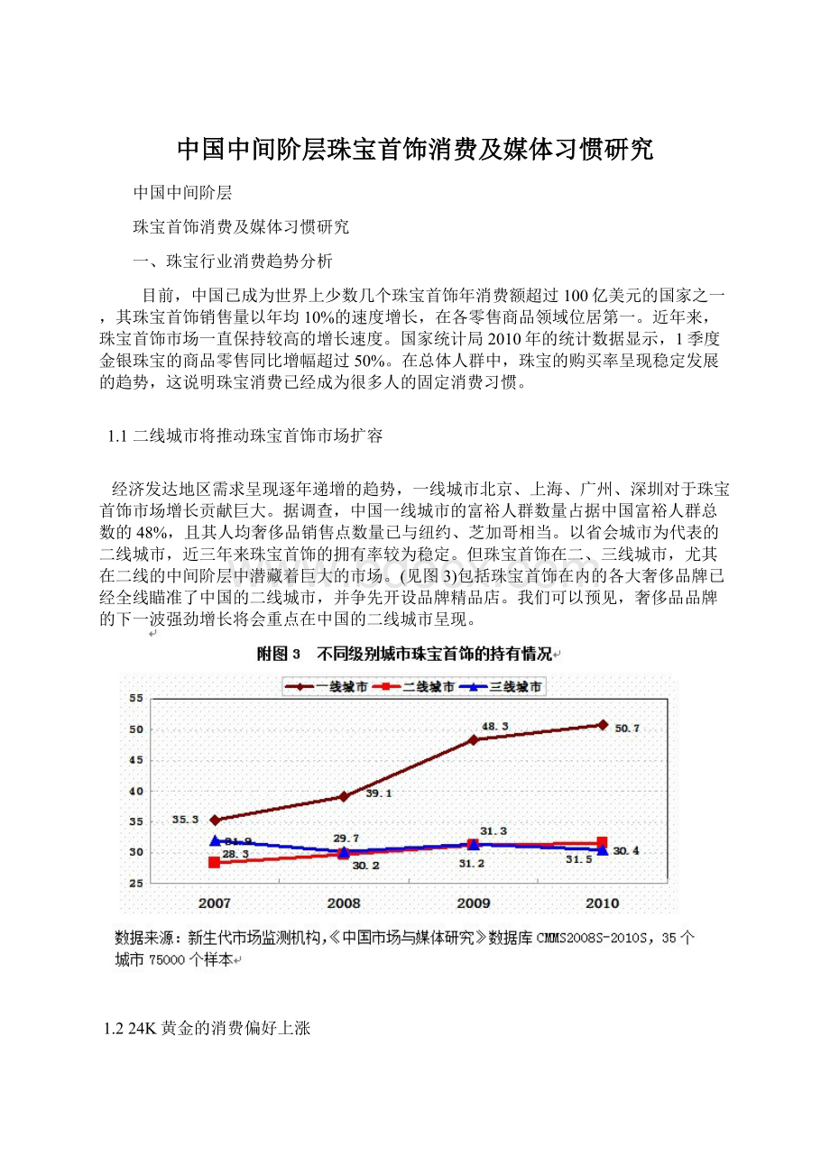 中国中间阶层珠宝首饰消费及媒体习惯研究.docx_第1页