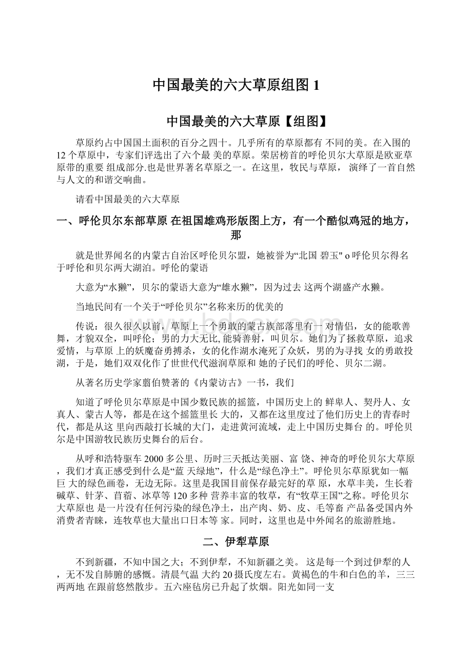 中国最美的六大草原组图1Word格式文档下载.docx