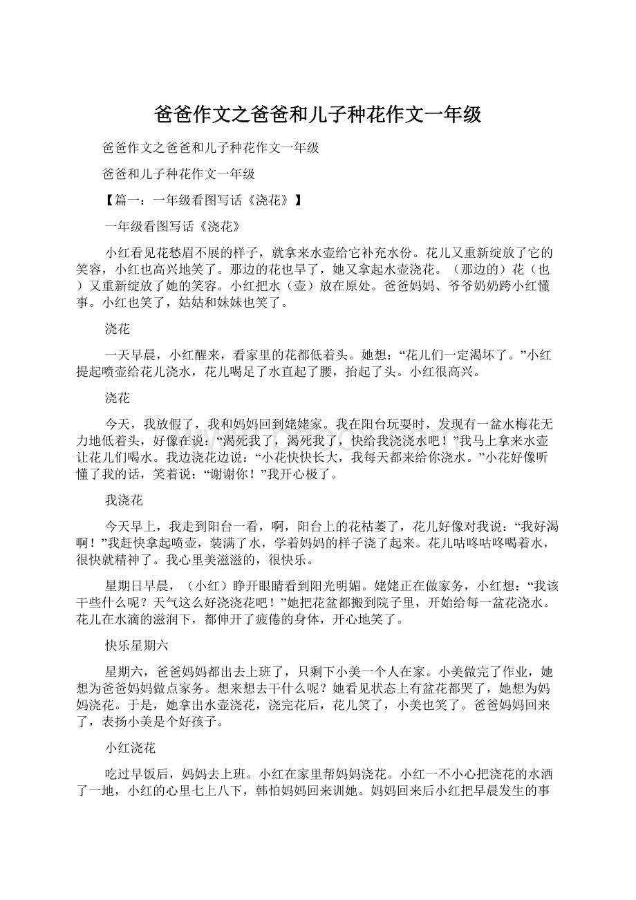 爸爸作文之爸爸和儿子种花作文一年级.docx_第1页