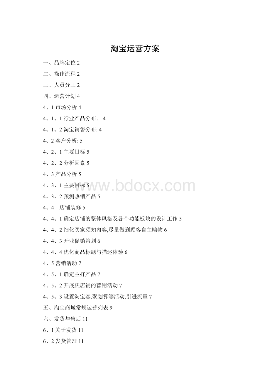 淘宝运营方案Word格式.docx