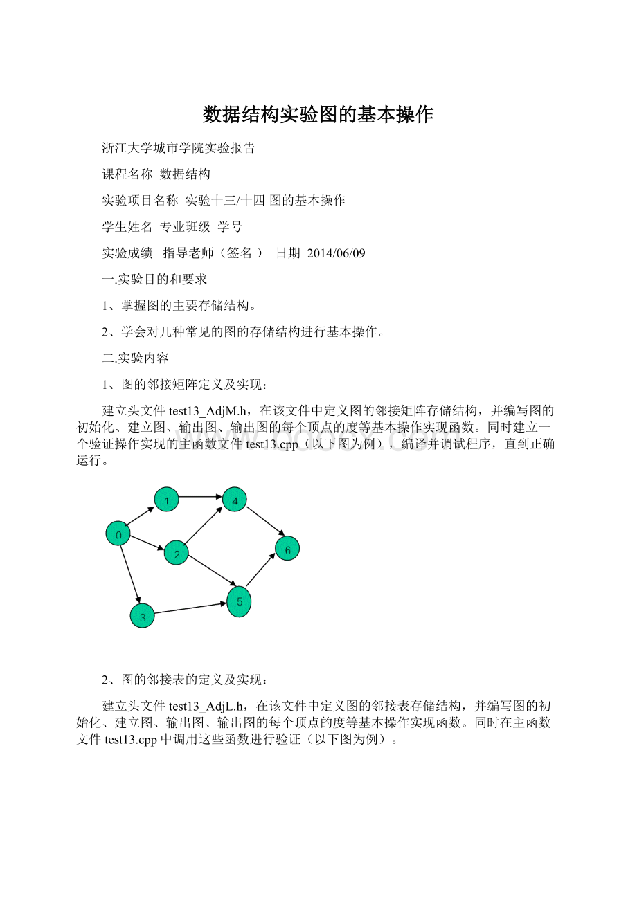 数据结构实验图的基本操作.docx