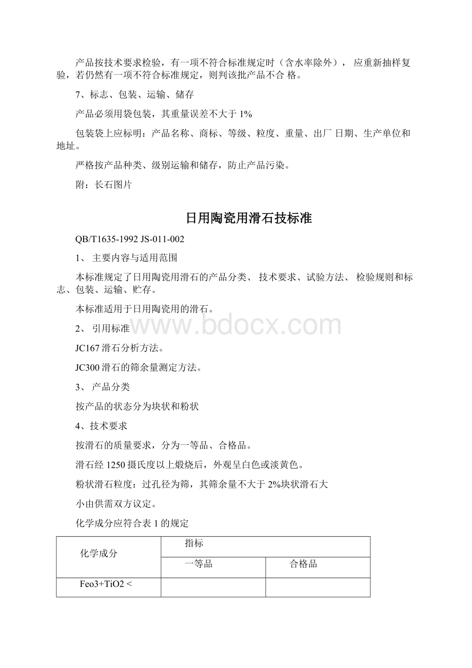 陶瓷原料质量标准Word格式文档下载.docx_第3页