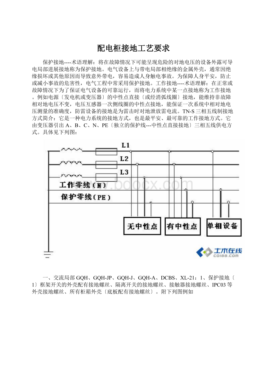 配电柜接地工艺要求.docx_第1页