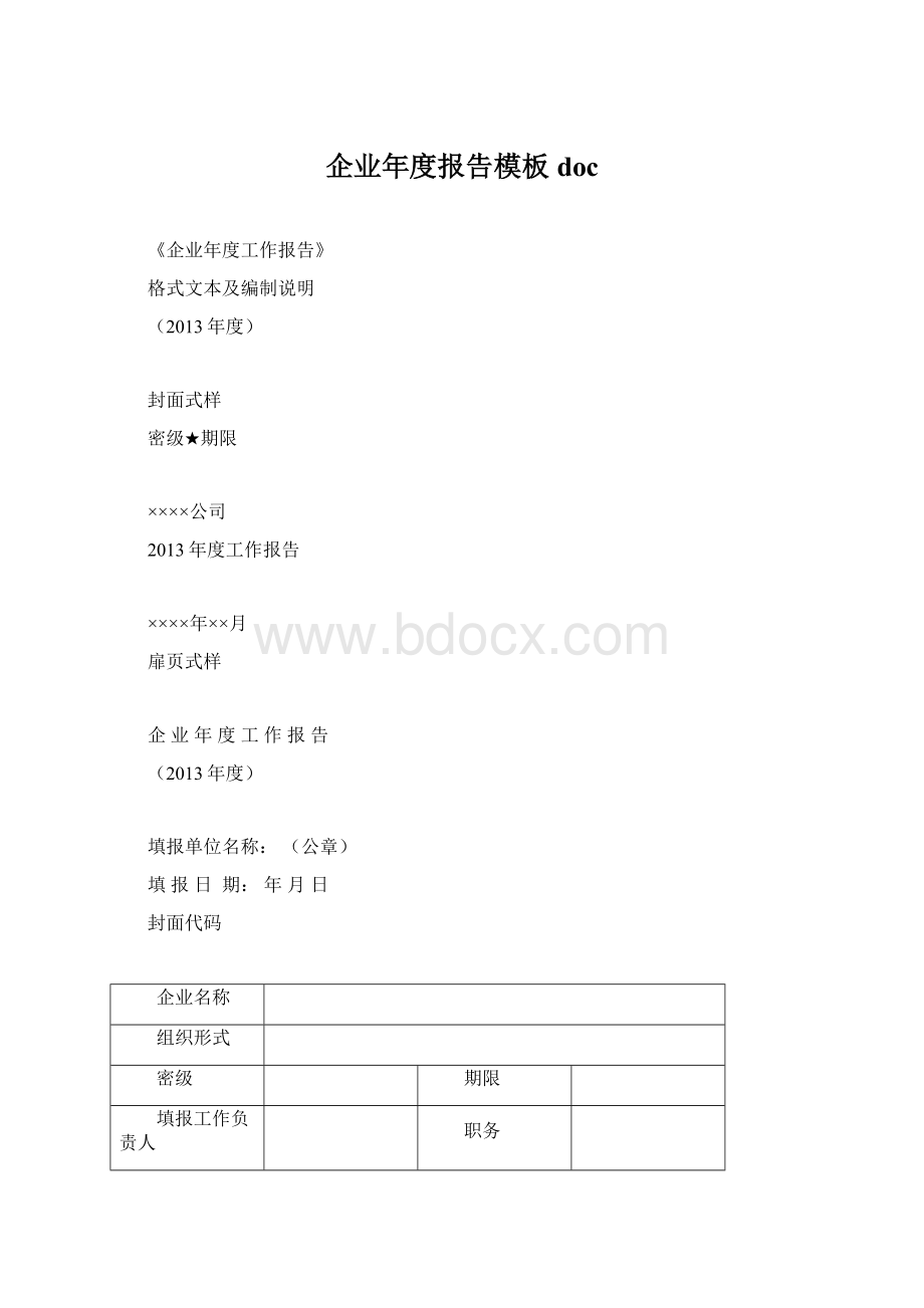 企业年度报告模板doc.docx