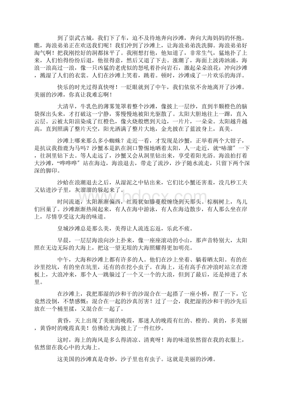 美丽的沙滩作文集锦15篇范文.docx_第2页