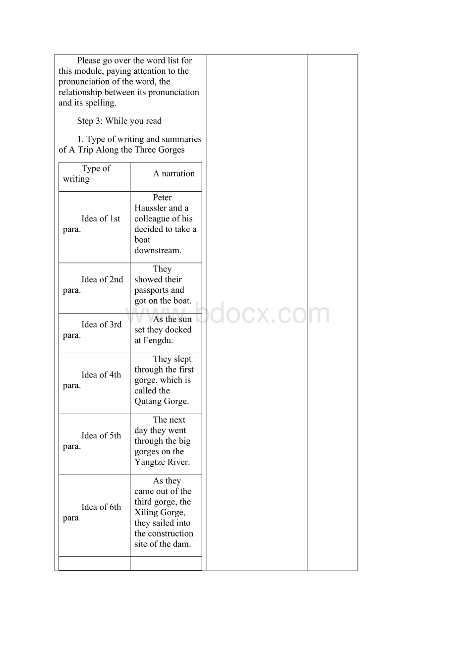 必修4module5Atripalongthethreegorges教案Word格式文档下载.docx_第2页