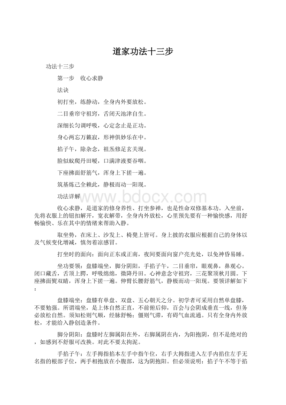 道家功法十三步Word文件下载.docx