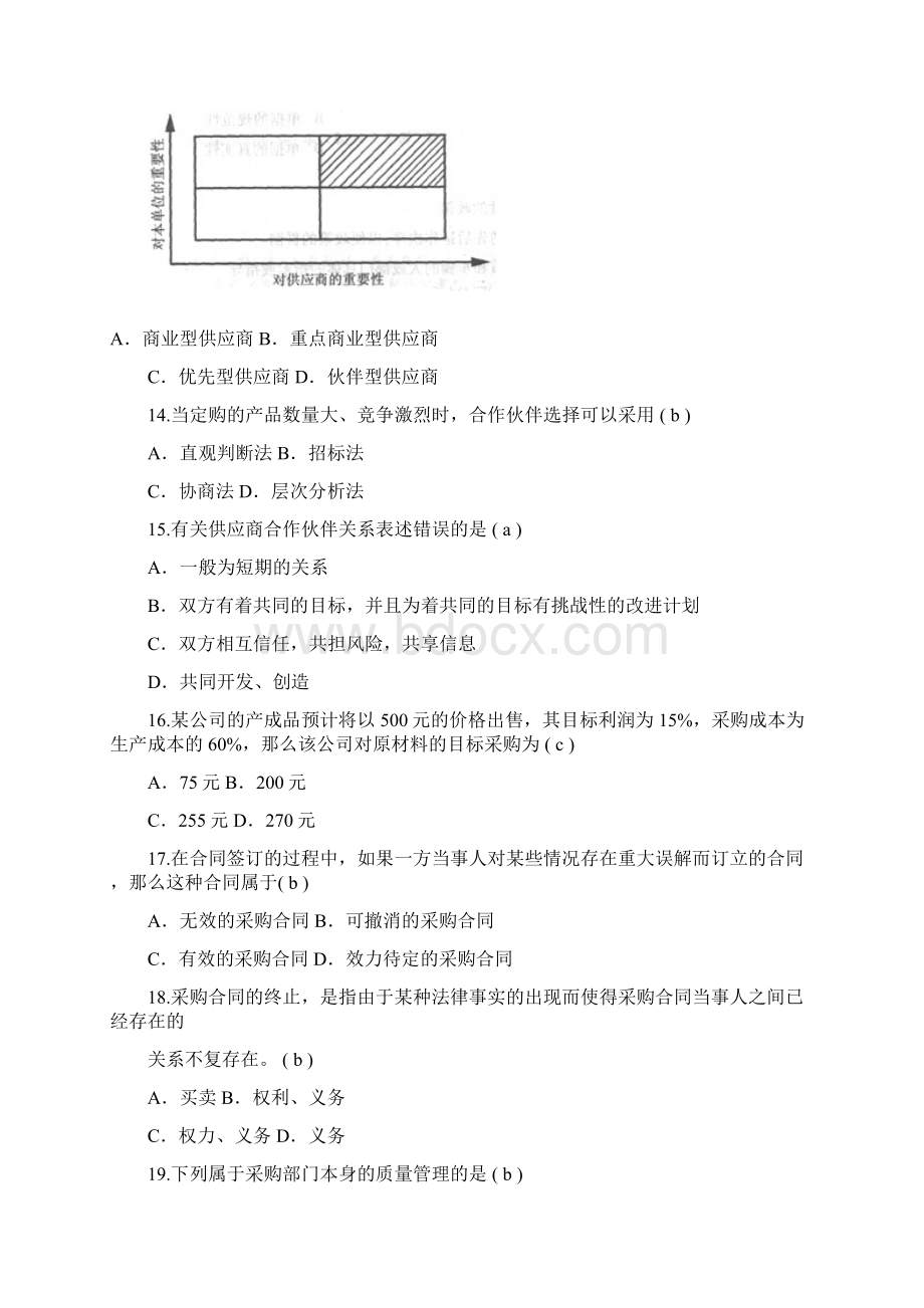 采购与供应管理试题库1Word格式文档下载.docx_第3页