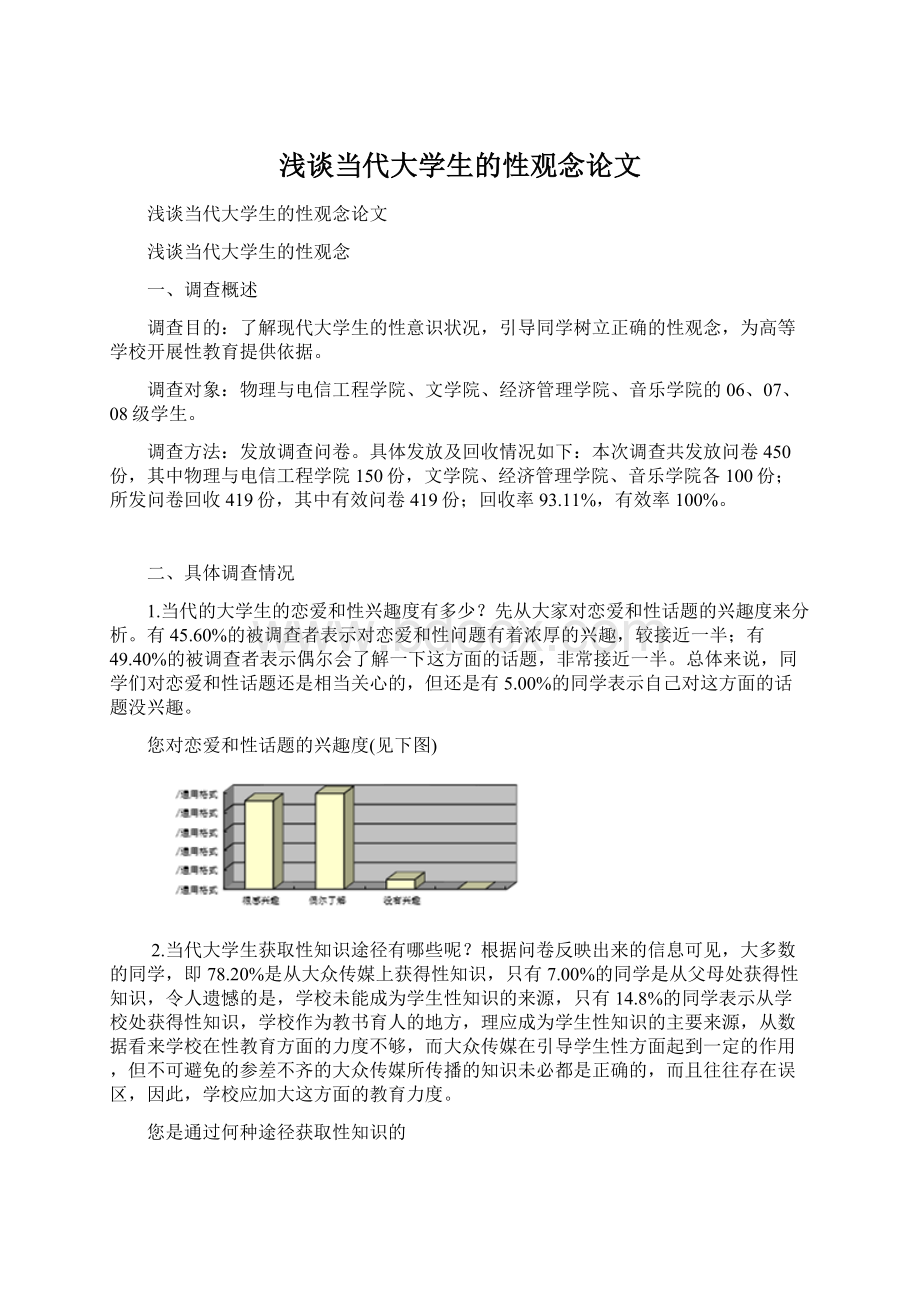 浅谈当代大学生的性观念论文.docx