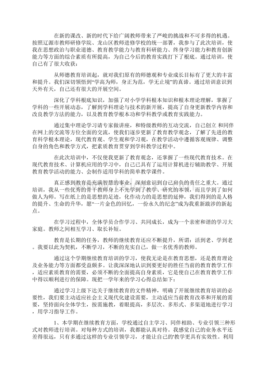 教师继续教育培训总结通用8篇.docx_第2页