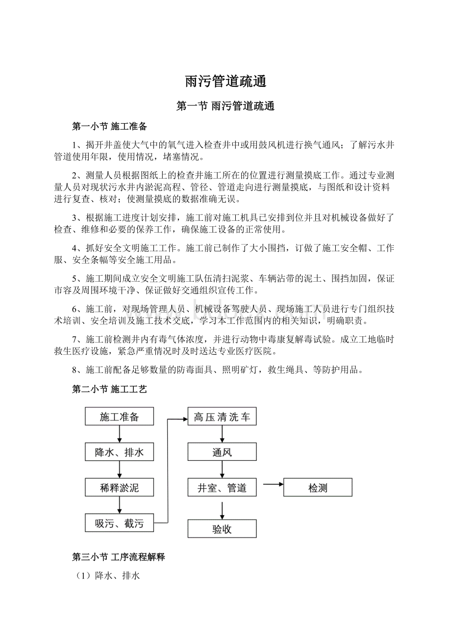 雨污管道疏通Word格式文档下载.docx