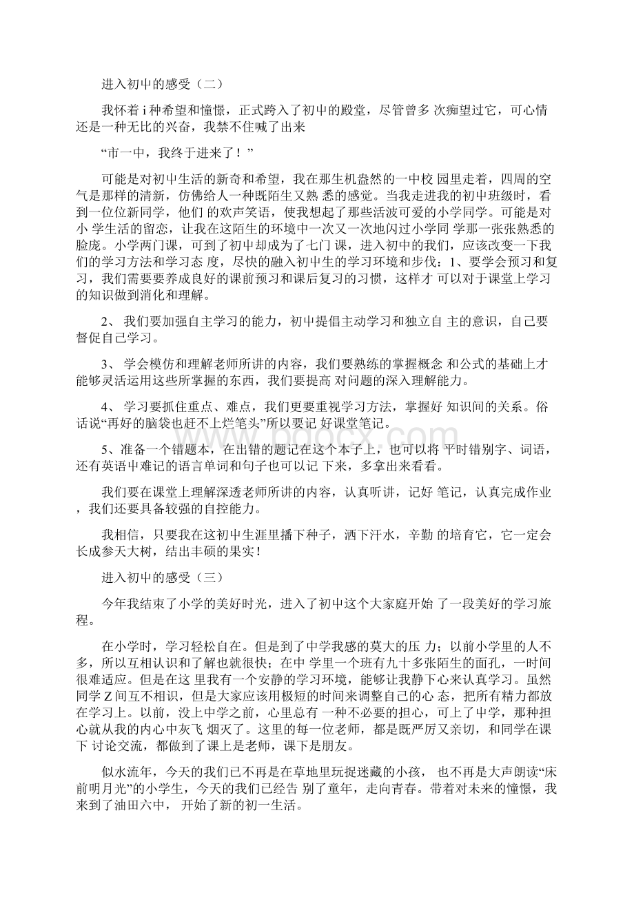 进入中学的感受文档格式.docx_第2页